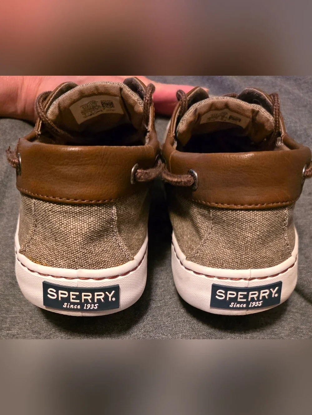 Sperry Brown Canvas & Leather Two-Tone Boat Shoes